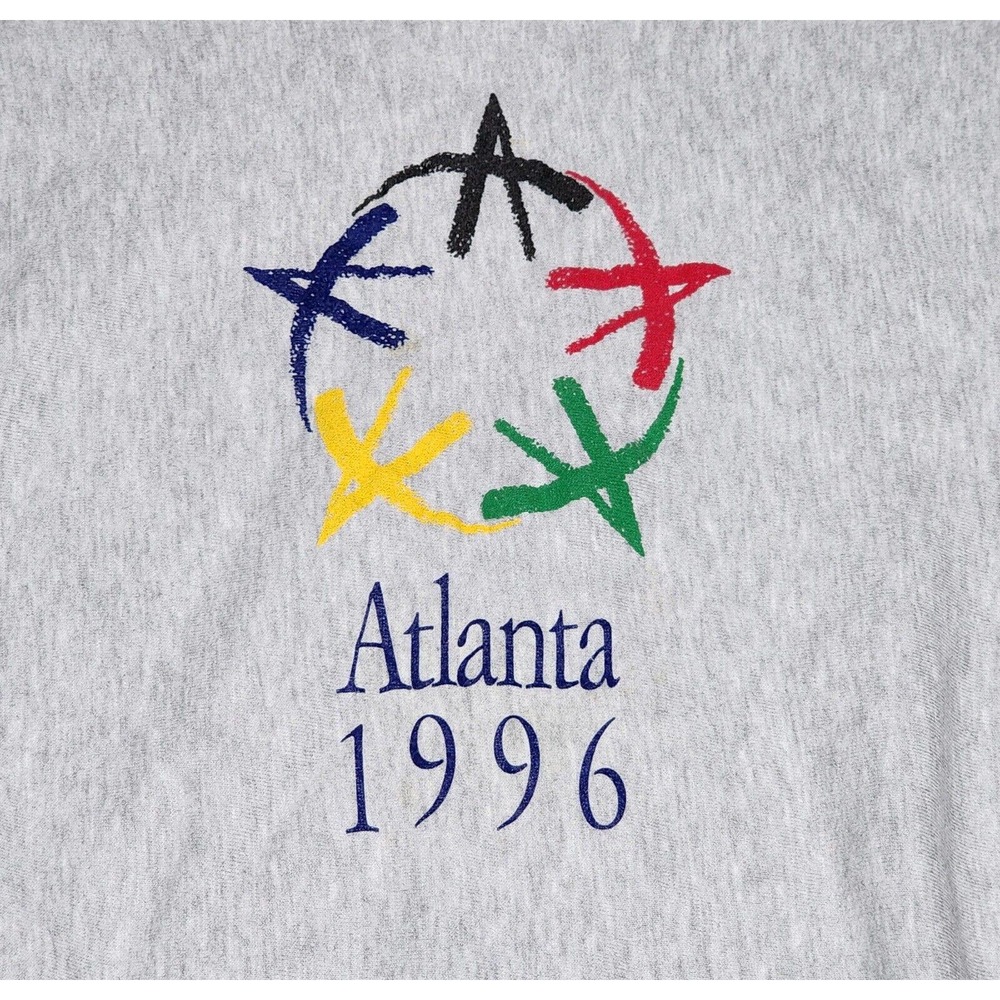 Size L - Vintage Atlanta 1996 Olympics Sweatshirt Pullover Gray Made in USA